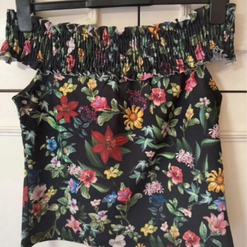 Zara off-shoulder top with floral print