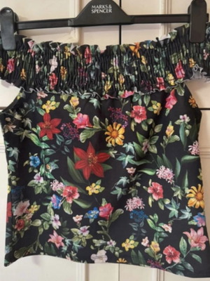 Zara off-shoulder top with floral print