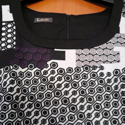 Seraphan dress black and white with purple and cypress accents like new