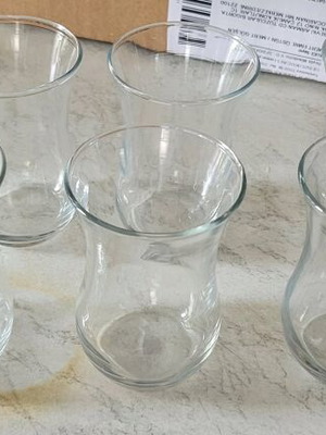 Turkish tea glasses, set of 6, glass