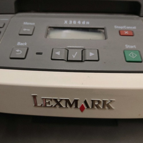 Lexmark X364dn laser printer used, with paper jam issue