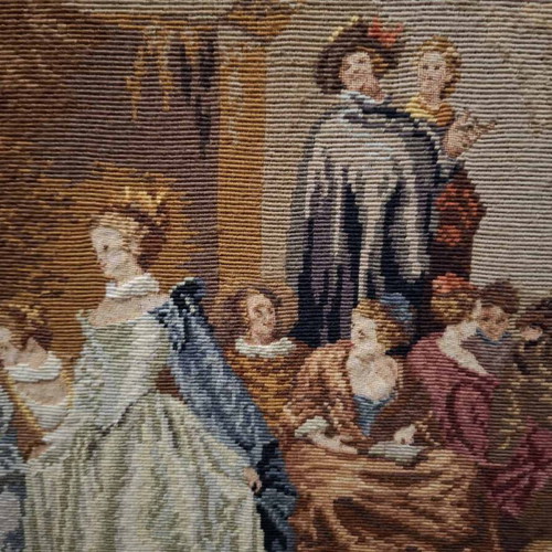 Needlepoint tapestry Rococo garden scene like new, 100x120cm