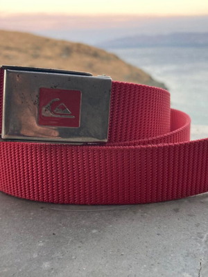 Υφασμάτινη ζώνη Quiksilver vintage 2005 ρυθμιζόμενη, κόκκινη