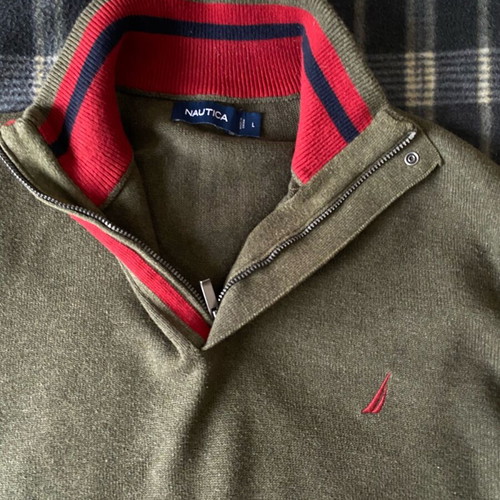Nautica men's sweater green like new, size L