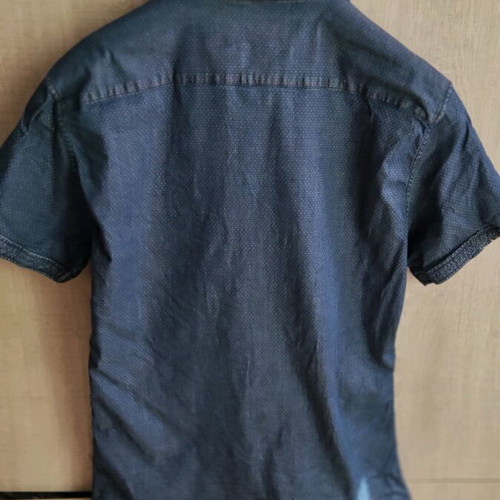 Chromosome short-sleeve shirt blue Small used