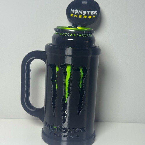 Monster Energy can holder with lid, like new