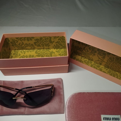 Miu Miu SMU 5AK-061 curved sunglasses, black