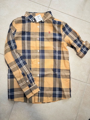 Okaidi boys' dress shirt new, size 140 cm, multicolor