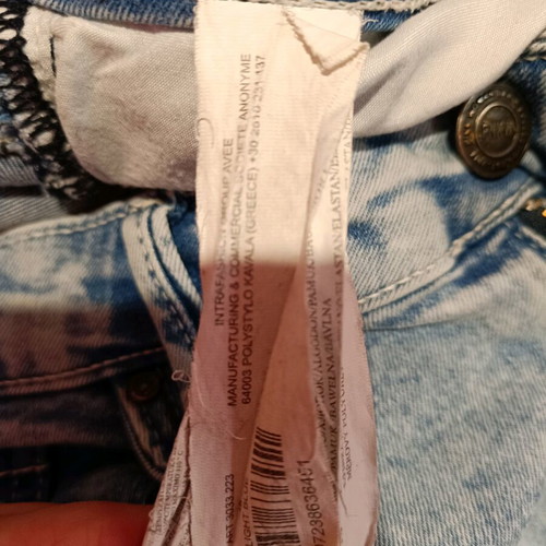 Pink Woman elastic bell-bottom jeans size L like new, blue