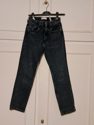 Zara women's denim jeans used, dark faded blue, size XS