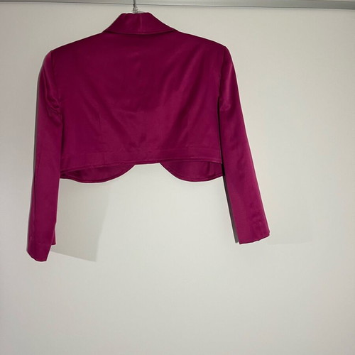 Bolero like new, magenta satin, 3/4 sleeve, size M