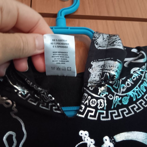 Greek mythology park hoodie for kids 10-12 years, black and silver