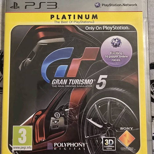 Gran Turismo 5 Platinum for PS3 like new with booklet