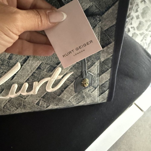 Kurt Geiger denim shoulder bag with extra strap