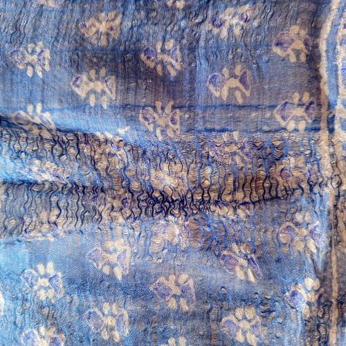 Set of 2 women's scarves used, blue with wear and pink floral