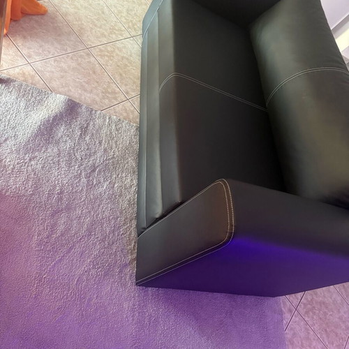 Leather 2-seater sofa bed like new