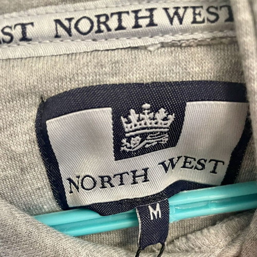North West grey hoodie with embossed logo, medium