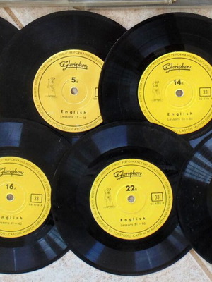 Gloriphon 33 RPM vinyl records, English learning method, lot of 6
