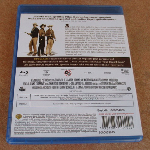 Rio Bravo Blu-ray like new, Howard Hawks western adventure