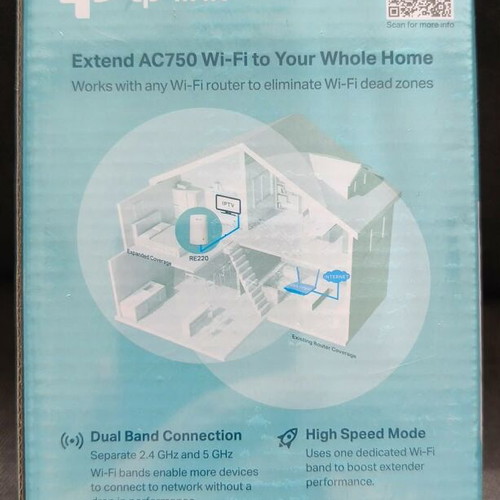 TP Link Mesh Wi-Fi Range Extender RE220 new