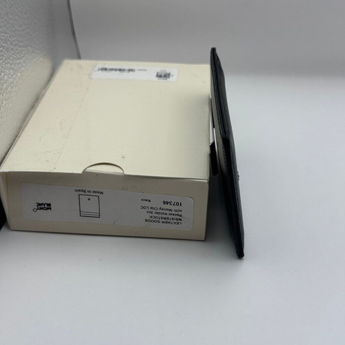 Montblanc leather card holder with metal clip like new, black