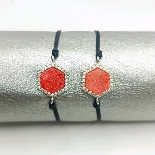 Handmade bracelets with red agate stone, 2 pieces, new