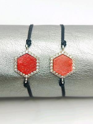 Handmade bracelets with red agate stone, 2 pieces, new