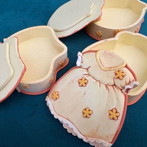 Jewelry boxes like new, baby clothes and shoe design, set of 3
