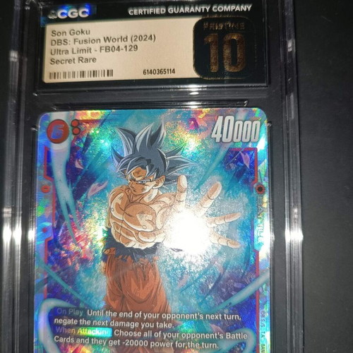 Son Goku Fusion World 2024 Ultra Limit FB04-129 Secret Rare graded Pristine 10 card