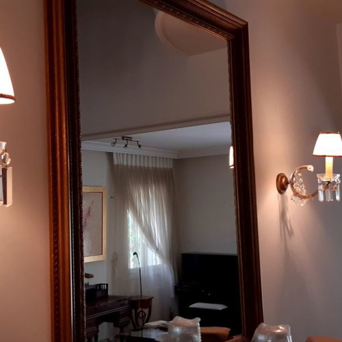 Maria Thiresia antique chandelier used with two wall lamps