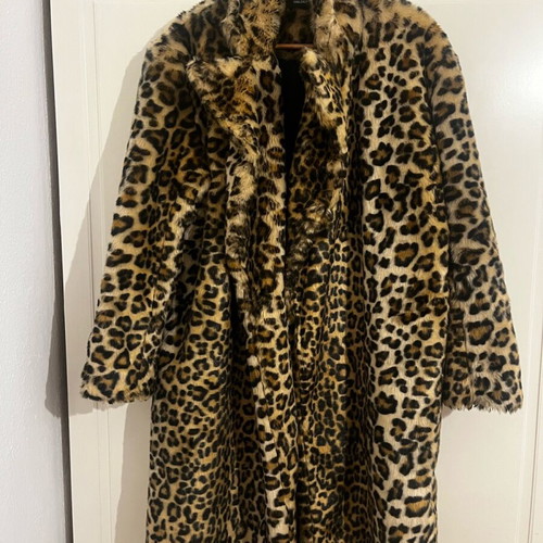 Animal Print Fur Coat Trilogy like new, brown
