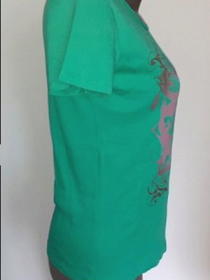 Πράσινη βαμβακερή μπλούζα Esprit με στάμπα σαν καινούργια