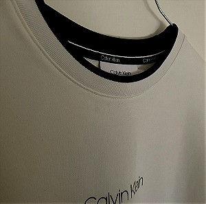 Ανδρικό Λευκό Αφόρετο Αυθεντικό Calvin Klein Φούτερ (Μ)