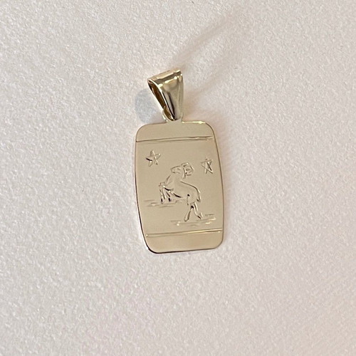 Zodiac Aries gold k14 pendant used
