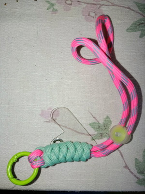 Mobile phone strap new with keychain, bright colors