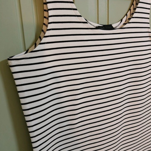 DeFacto women's striped dress XL like new, black and white with wide straps
