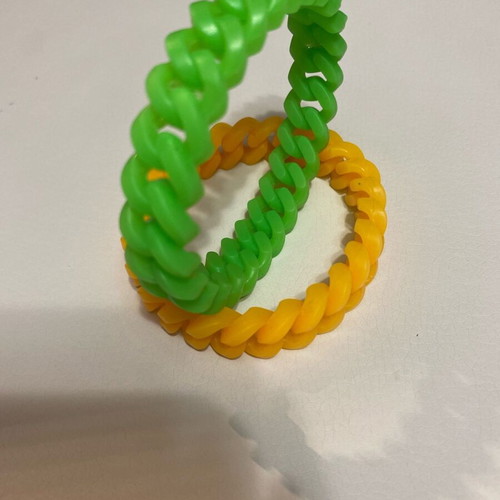 Silicone bracelets like new, green phosphorescent and orange