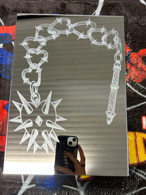 Mirror with Hand-Engraved Design 21x30 cm new