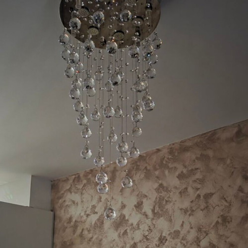 Crystal ceiling light with 2 light levels like new