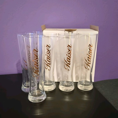 Kaiser 0.5lt beer glasses new, set of 6