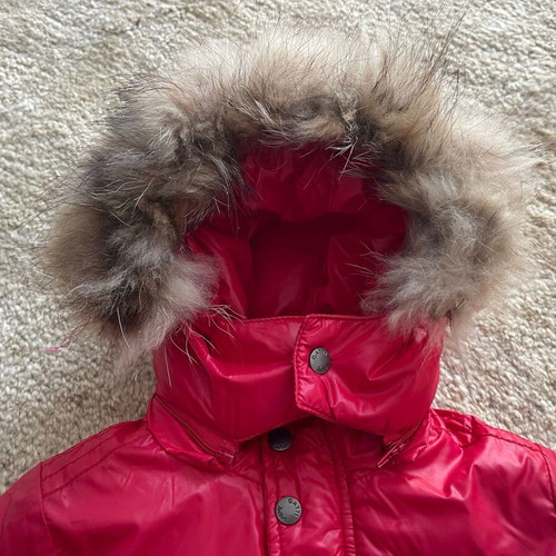 Gatti children's jacket red new with hood and fur