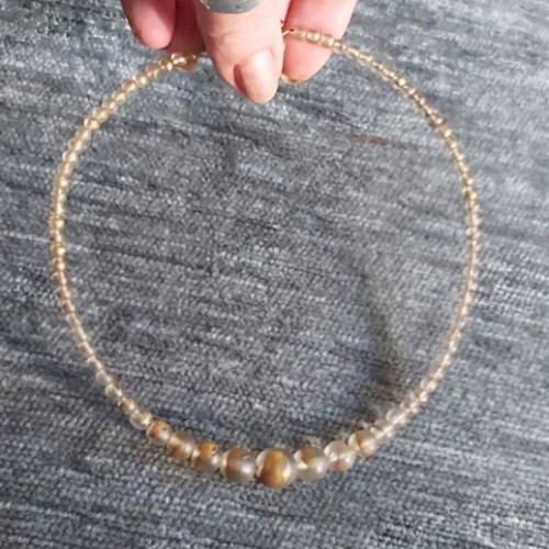 Murano Bead Vintage Choker Necklace used, gold plated, 39.5cm