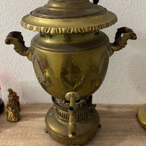 Antique brass samovar used with Persian mark