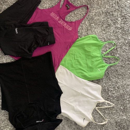 Pack of 4 used sports tops and 2 leggings Nike, Body talk, ASICS, Puma, Body Action