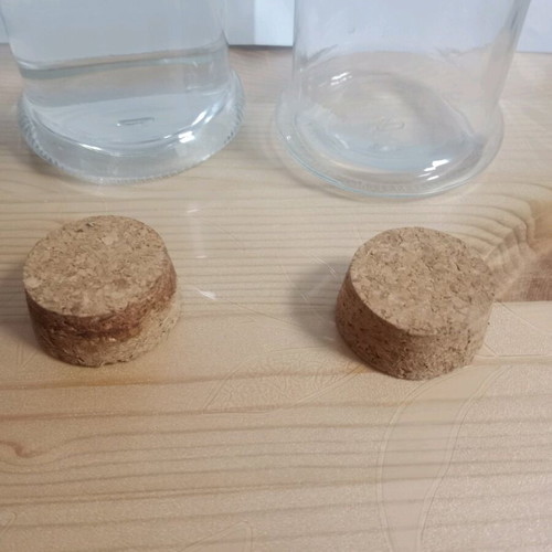 Glass carafes with cork like new, set of 2