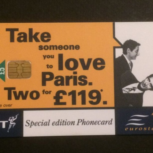 Eurostar BT Special Edition phonecard used