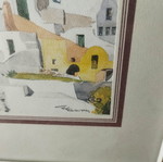 Original Santorini Lithograph signed by Simitis, like new, framed 26×20 cm