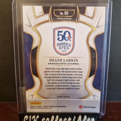 Panini Euroleague Select Efes Larkin Concourse Zebra card new