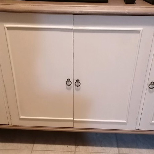 Vintage buffet used in modern style with chalk paint colors