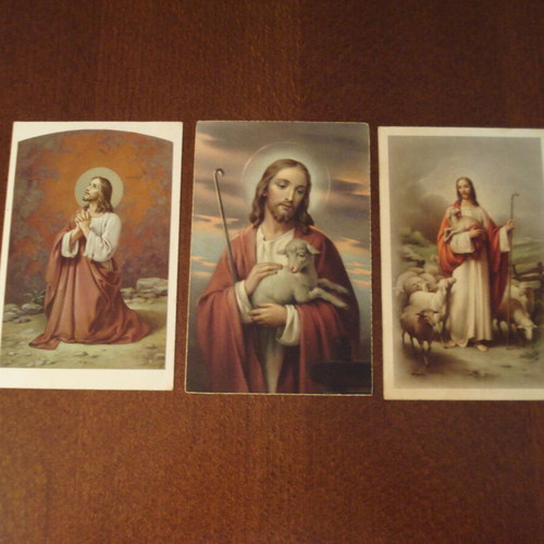 Jesus Christ postcards used, set of 3